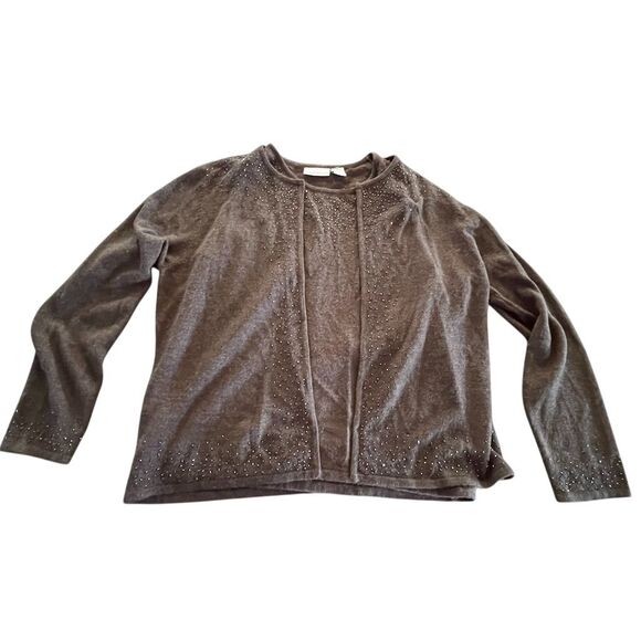 croft & barrow Sweaters - Croft & Barrow Women's Black Cardigan 2 piece Set‎ L Beaded Accents Long Sleeve